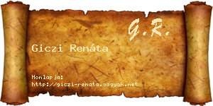 Giczi Renáta névjegykártya